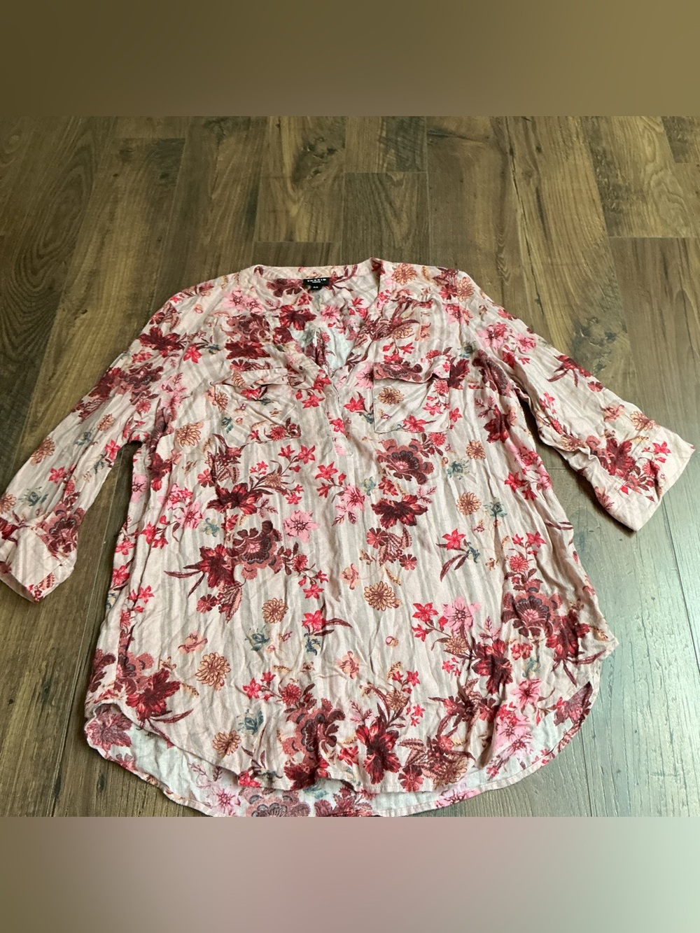 Torrid Harper Floral Blouse Pink Boho Flowy Lightweight 00/Large Romantic